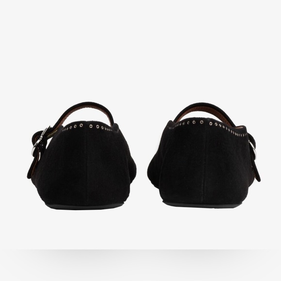 Alaïa black suede ballet flats with strap and rubber sole - so 35 - Picture 4 of 9